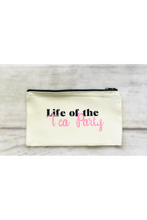 Load image into Gallery viewer, Canvas Zipper Pouch &quot;Life of the Tea Party&quot;
